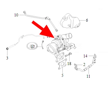 Турбокомпрессор Chery 1.5 Tiggo 7, 7 Pro, 8, 8 Pro Max, Arrizo 6, Omoda C5, S5, Exeed LX, TXL (ОРИГИНАЛ)